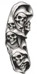 evil nun skulls tattoo design idea