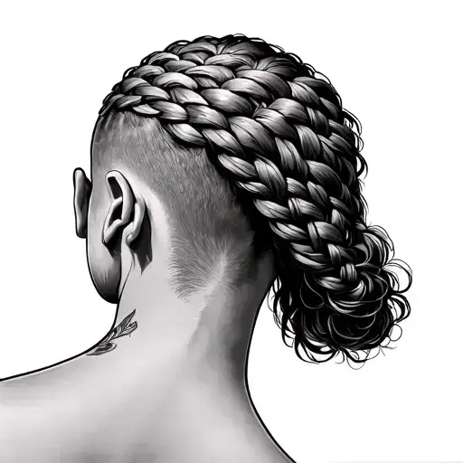 braided mohawk hair tattoo for bald head tattoo design idea
