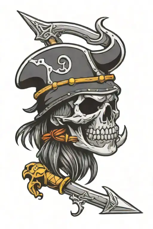 raider logo incorporated into the design tattoo design idea