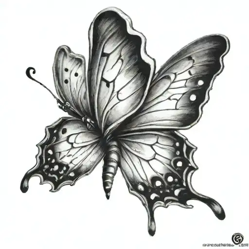 butterfly with semicolon inside tattoo design idea