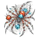 spider crystals tattoo design idea