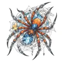 spider crystals tattoo design idea