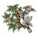 poison tree with doves  tattoo design idea