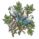 poison tree with doves  tattoo design idea