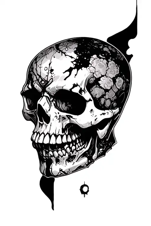 Dead By Daylight skull tattoo design idea