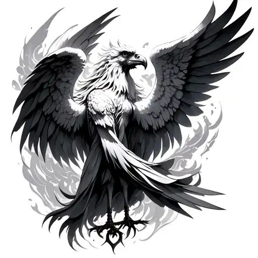 phoenix and angel tattoo design idea