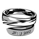 2 wedding rings with date 28-03-2002 in it tattoo design idea