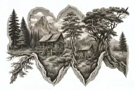 outdoor scene tattoo design idea