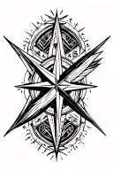 arrow, compass, viking rune  tattoo design idea