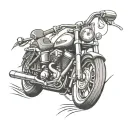 full throttle harley davidson motorcycle heart beat tattoo design idea