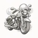 full throttle harley davidson motorcycle heart beat tattoo design idea