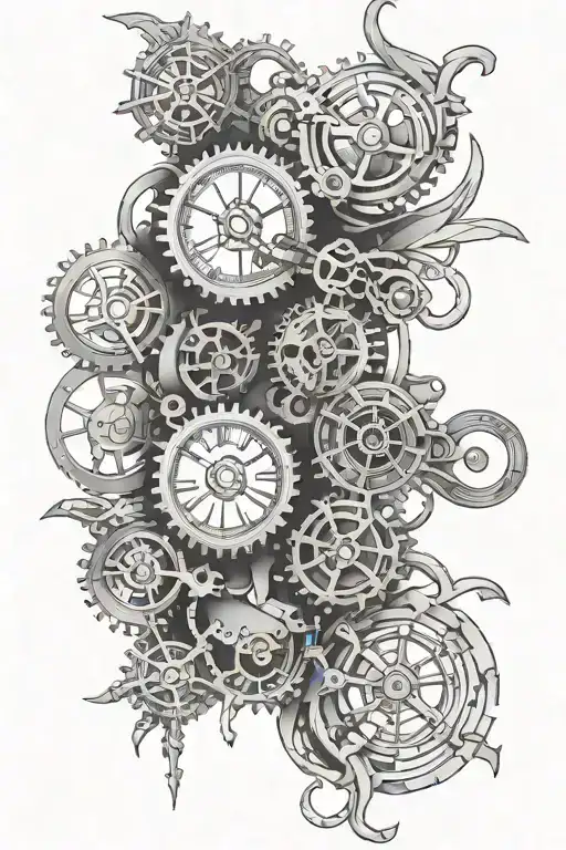steampunk tattoo for leg tattoo design idea