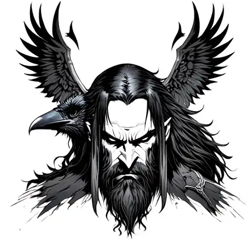 ITachi, RAven, Odin, God of War, Scharnigham tattoo design idea