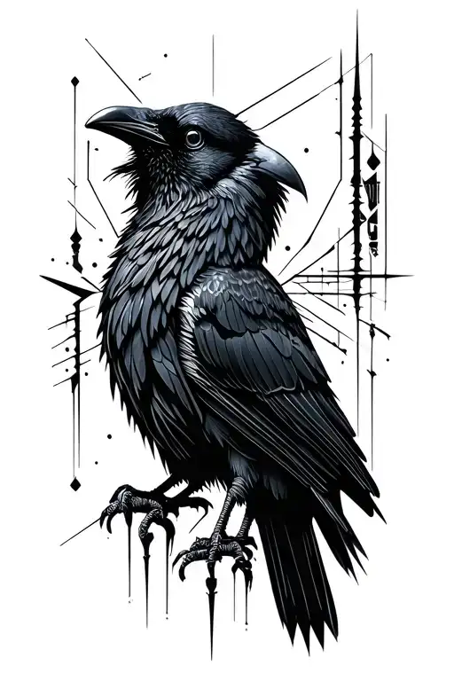 dead / survival crow phoinex tattoo design idea