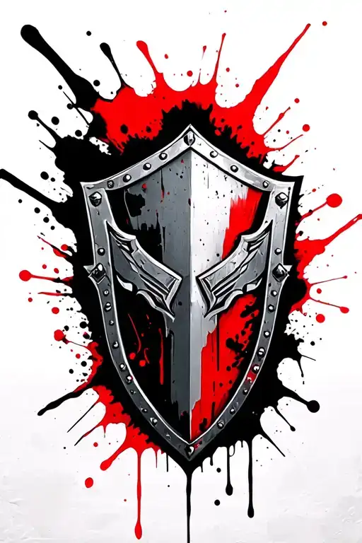 paladin brotherhood of steel plated shoulder shield tattoo design idea