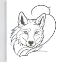 Broken heart Lone wolf tattoo design idea