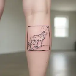 Broken heart Lone wolf tattoo design idea