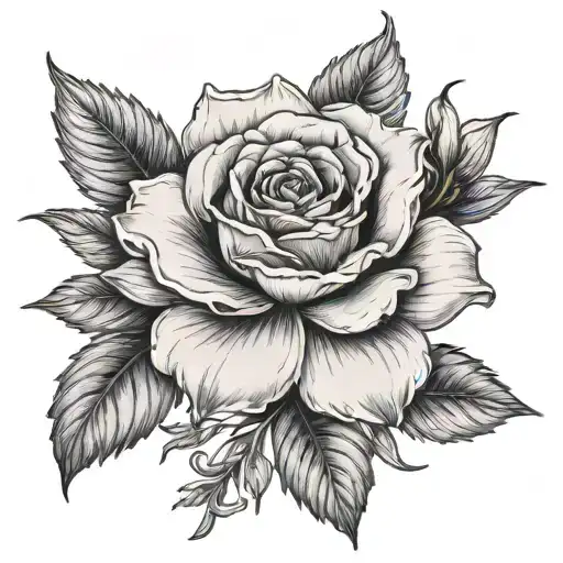 June birth flower with Georgia in the stem  tattoo design idea
