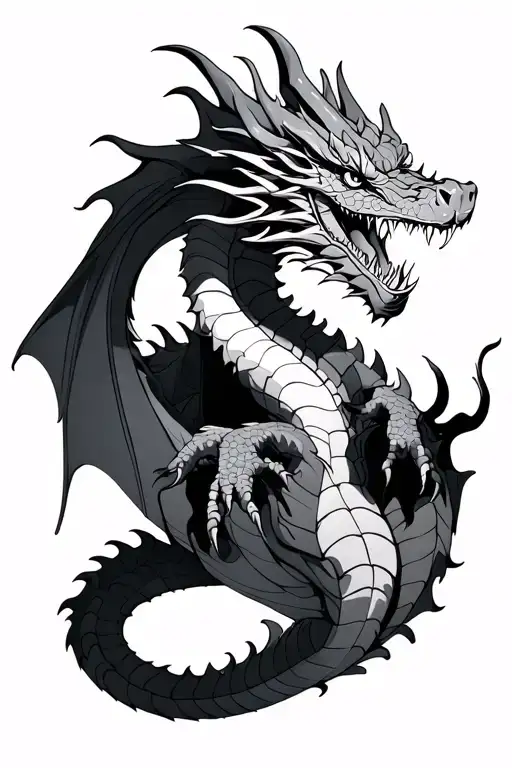 Dragon Meleys seen from above tattoo design idea