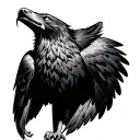 eagle wolf howling tattoo design idea