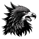 eagle wolf howling tattoo design idea