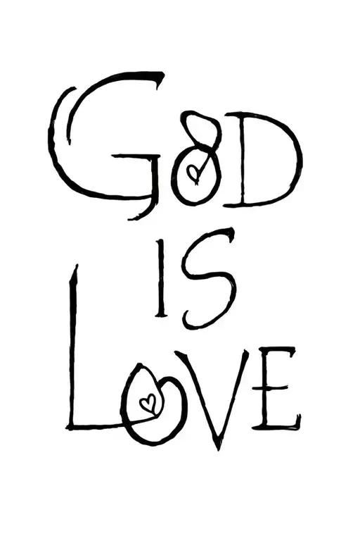 "God is love" tattoo design idea