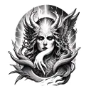 Heaven Vs Hell tattoo design idea