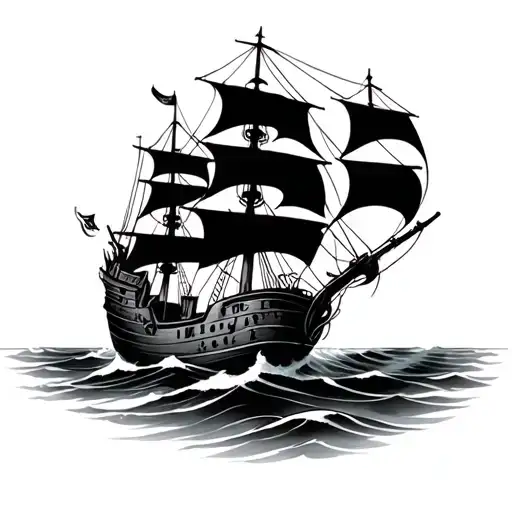 the black pearl ship tattoo design idea