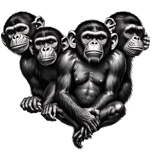 3 Wise Monkeys tattoo design idea