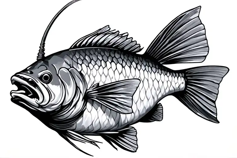 redfish and shrimp hybrid tattoo design idea