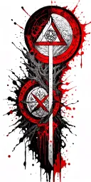 Valknut,Vegvisir,Aegishjalmur, Yggdrasil,4 parts divided tattoo design idea