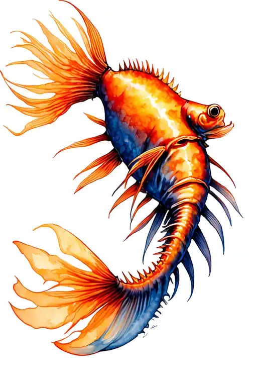 angler fish surfacing tattoo design idea