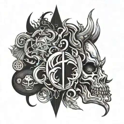 good vs evil tattoo design idea