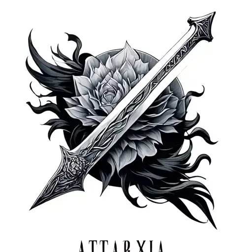 Ataraxia sword tattoo design idea