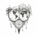 Travel time cards tattoo design idea