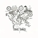 Travel time cards tattoo design idea