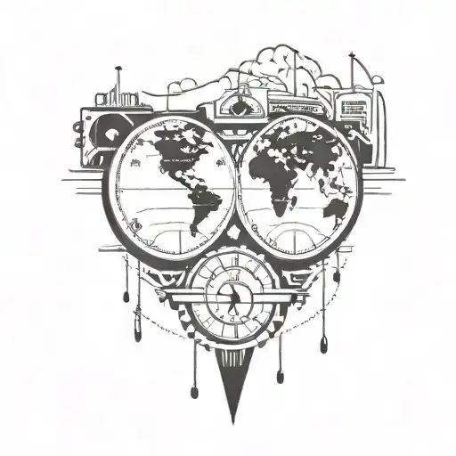 Travel time cards tattoo design idea