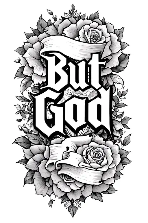 the words But God tattoo design idea