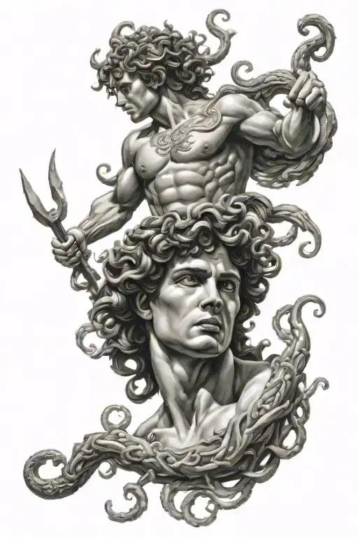 perseus and medusa tattoo design idea