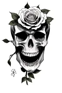 skull and roses tattoo design idea