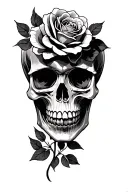 skull and roses tattoo design idea