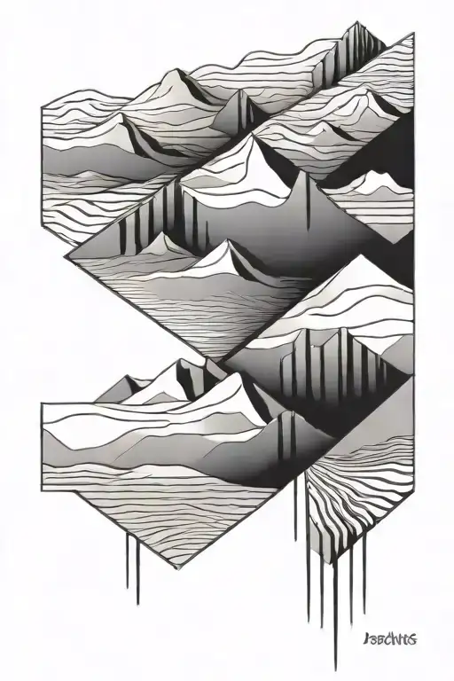 desert dunes rectangular tattoo tattoo design idea