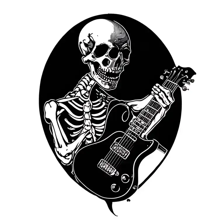 Skeleton Guitar tattoo design idea