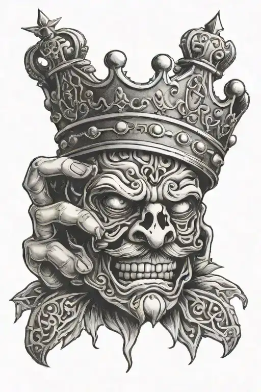 knuckle king Kay with crown tattoo design idea