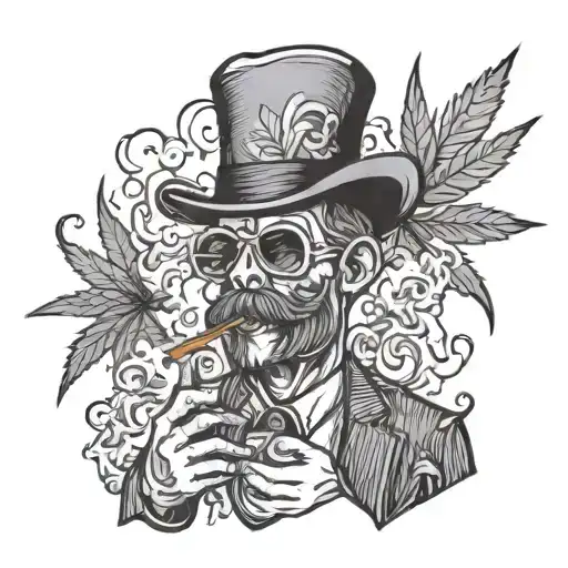 weed and smokers tattoo design idea