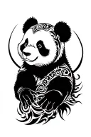 Warrior Panda tattoo design idea