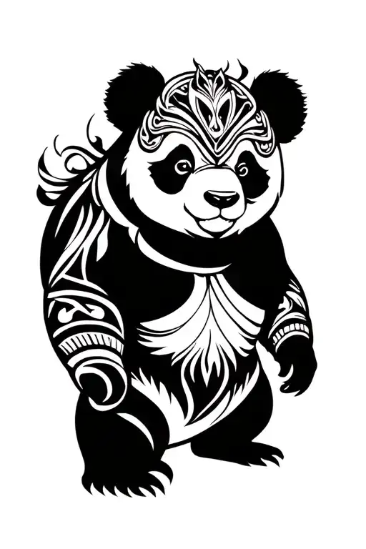 Warrior Panda tattoo design idea