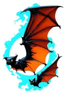 bat flying tattoo design idea