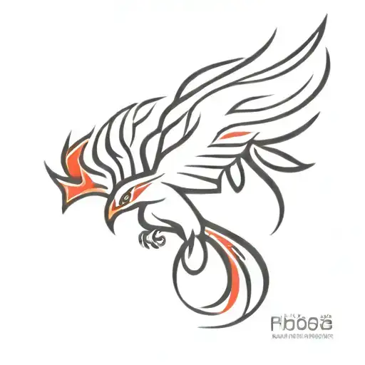 tiny black and red phoenix tattoo design for arm tattoo design idea