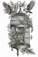 Bird cage inside tattoo design idea